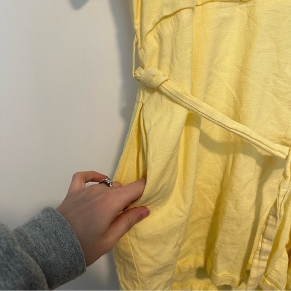 New pink lily CRAVING SUNSHINE YELLOW BUTTON UP ROMPER - Picture 4 of 11